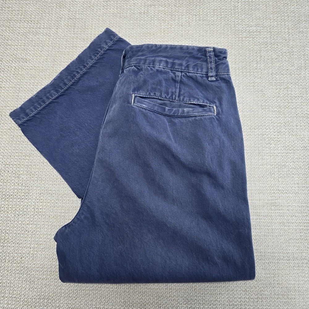 ZARA Women's 4 Trouser Pants Flat Front Jeans Y2K Blue Wide Leg High Rise